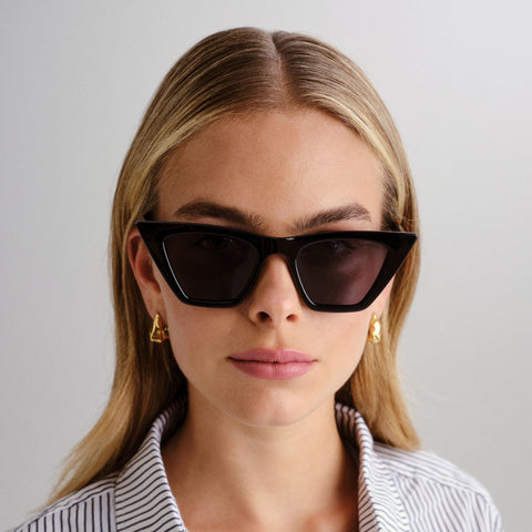 Cancer Council Birchgrove Black Female Cat-Eye Sunglasses | Eyewear Index