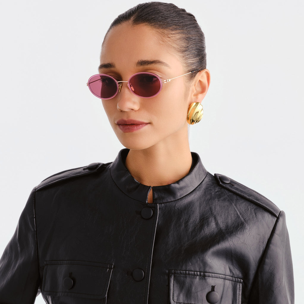 Gucci Gg1980s Pink Female Oval Sunglasses | Eyewear Index