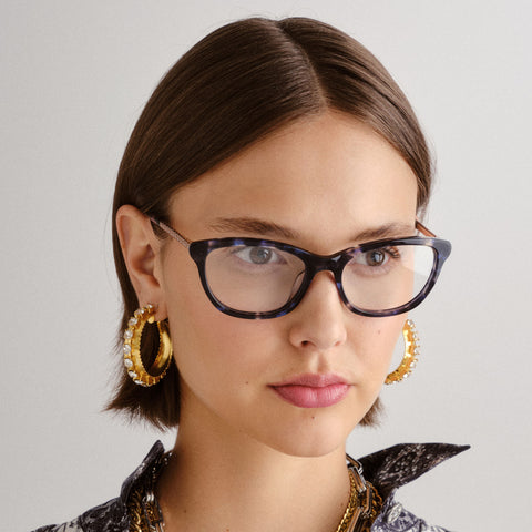 Camilla Nefertari Navy Tort Female D-Frame Optical Frames | Eyewear Index