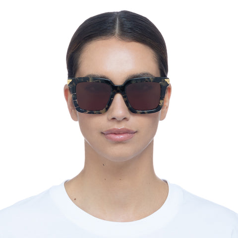 Bottega Veneta Bv1005s Havana Female Square Sunglasses | Eyewear Index