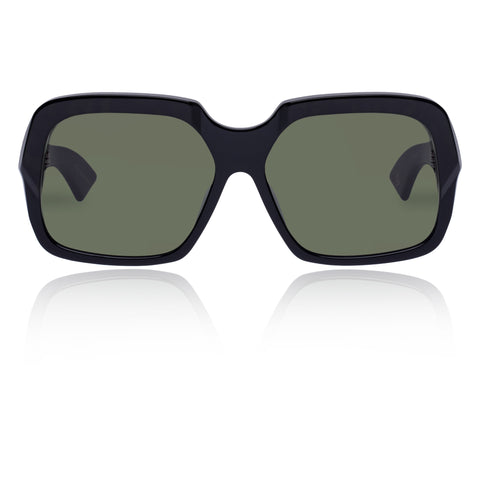 Karen Walker Asscher Black Tort Female Square Sunglasses | Eyewear Index