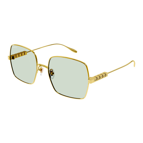 Gucci Gg1434s Gold Female Rectangle Sunglasses | Eyewear Index