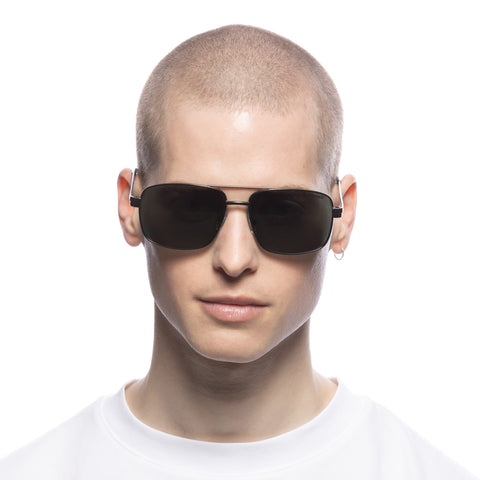 Solarized Square Aviator Brushed Gunmetal Male Aviator Sunglasses | Eyewear Index