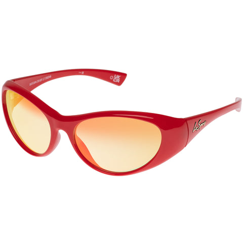 Le Specs Dotcom Edt Red Chrome Uni-Sex Wrap Sunglasses | Eyewear Index