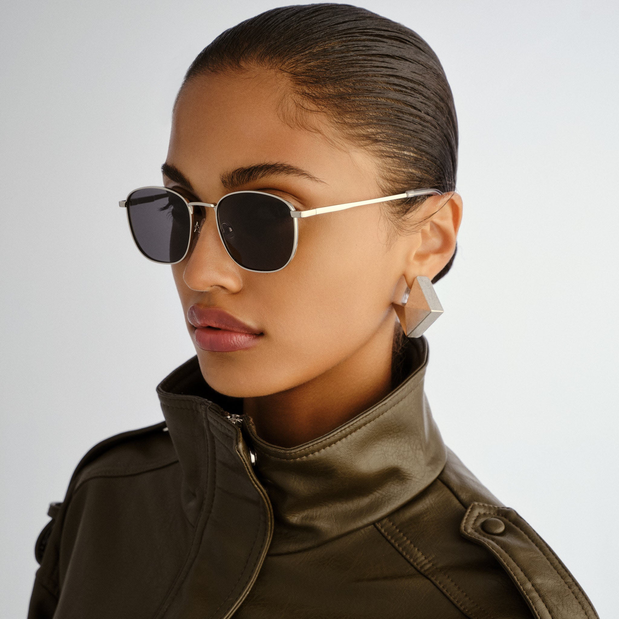 Le Specs Neptune Deux Silver Uni-Sex Square Sunglasses | Eyewear Index