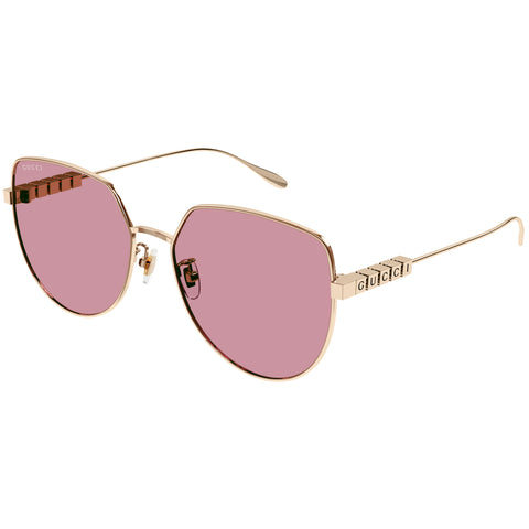 Gucci Gg1435sa Gold Female Oval Sunglasses | Eyewear Index