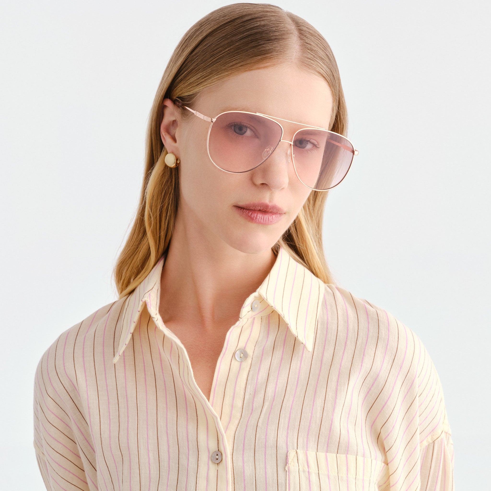 Fiorelli Maren Light Rose Gold Female Aviator Sunglasses | Eyewear Index