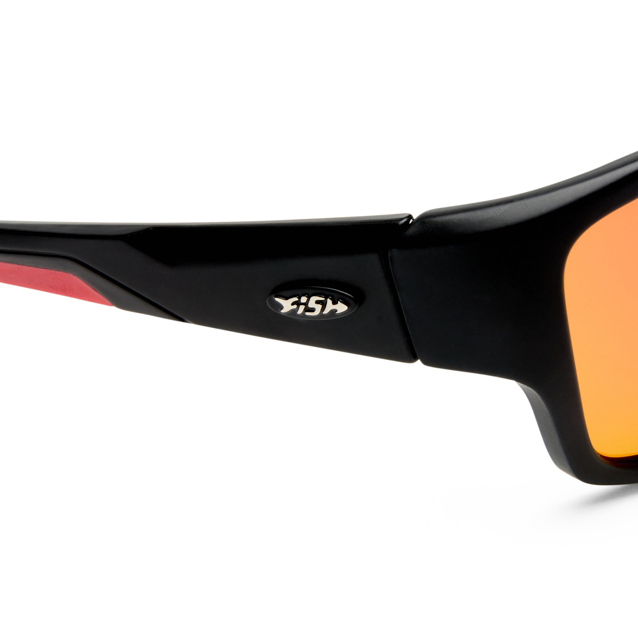 Fish Tideway Matte Black Dark Red Male Wrap Sunglasses | Eyewear Index