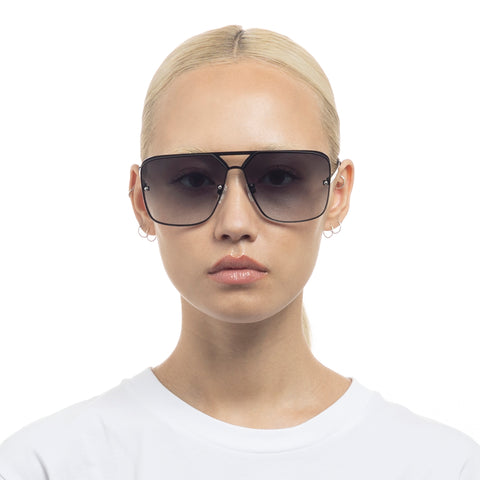 Le Specs Metazoic Black Female D-Frame Sunglasses | Eyewear Index