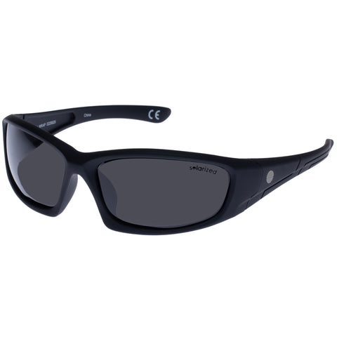 Solarized Action Wrap Black Rubber Male Wrap Sunglasses | Eyewear Index