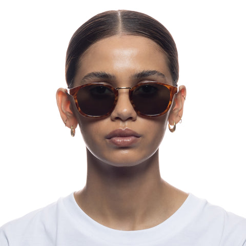 Le Specs Oblivion Vintage Tort Uni-Sex Round Sunglasses | Eyewear Index