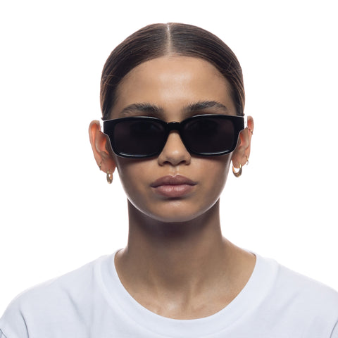 Le Specs Recarmito Black Uni-Sex D-Frame Sunglasses | Eyewear Index