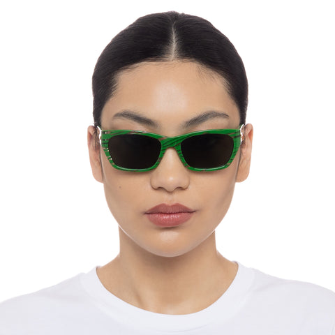 Bottega Veneta Bv1143s Green Uni-Sex Rectangle Sunglasses | Eyewear Index