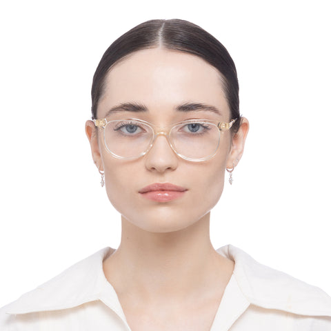 Oroton Bessie Shell Khaki Haze Female Cat-Eye Optical Frames | Eyewear Index