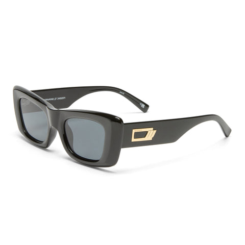 Le Specs Dopamine Black Uni-Sex Rectangle Sunglasses | Eyewear Index