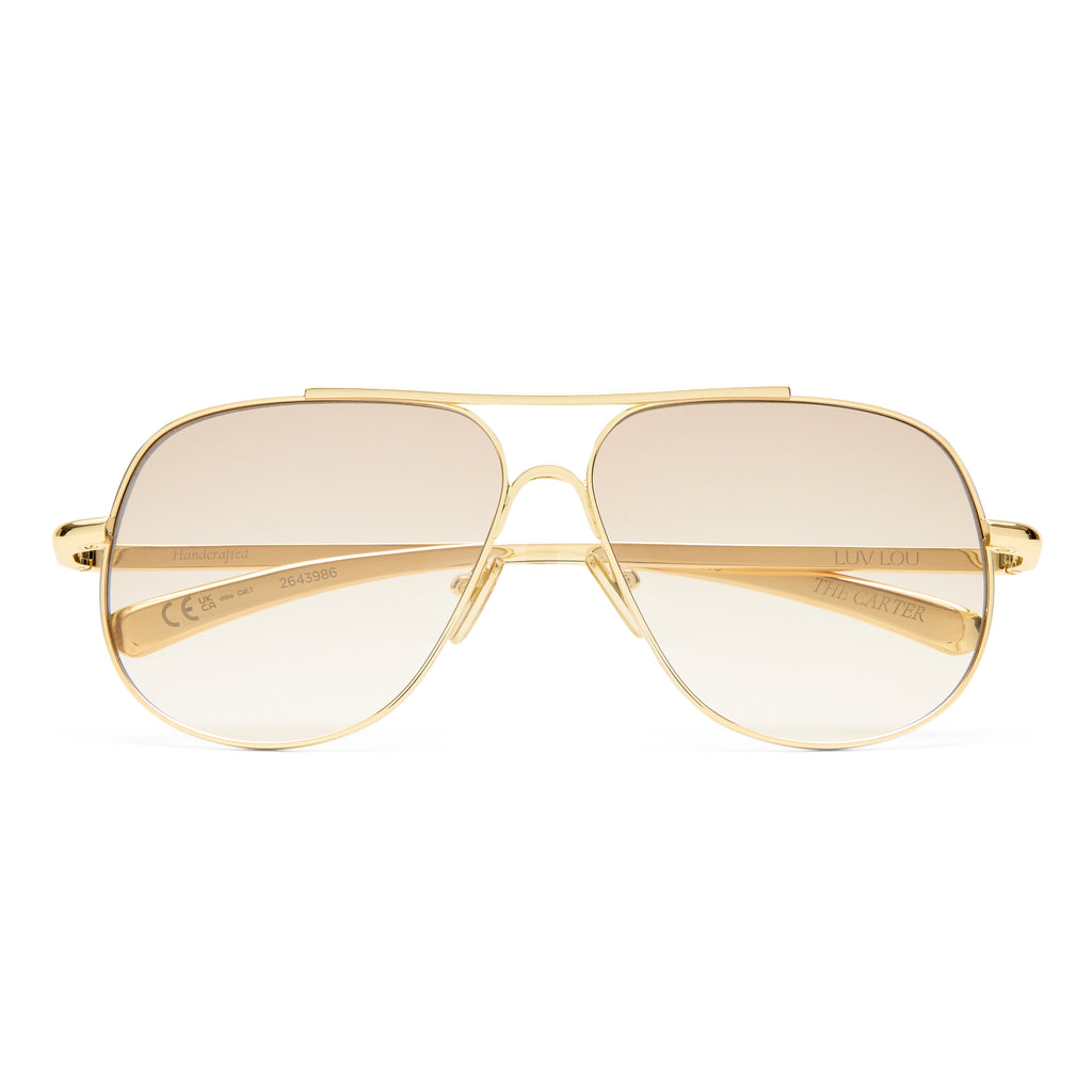 Luv Lou The Carter Gold Female Aviator Sunglasses | Eyewear Index