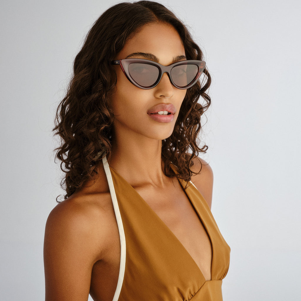 Aire Realm Auburn Female Cat-Eye Sunglasses | Eyewear Index