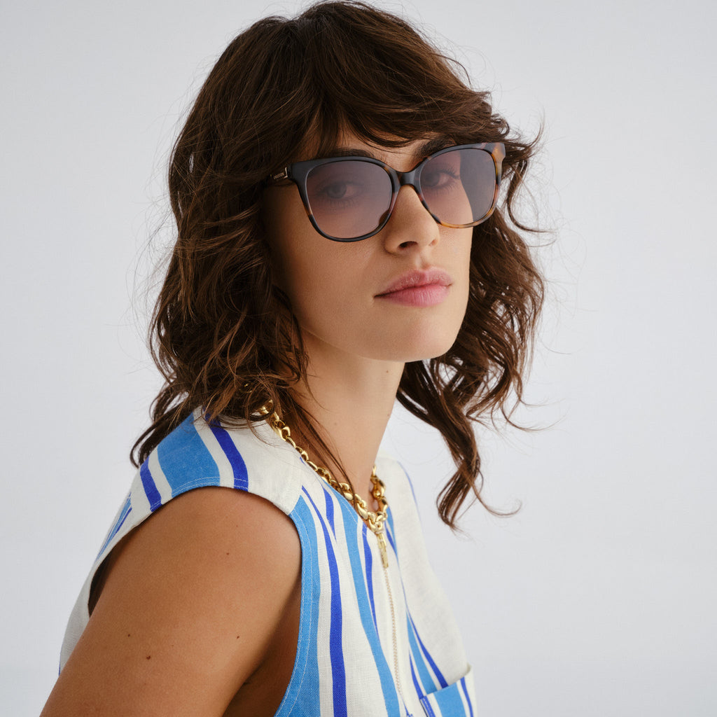 Oroton Clarita Signature Tort Rose Female D-Frame Sunglasses | Eyewear Index