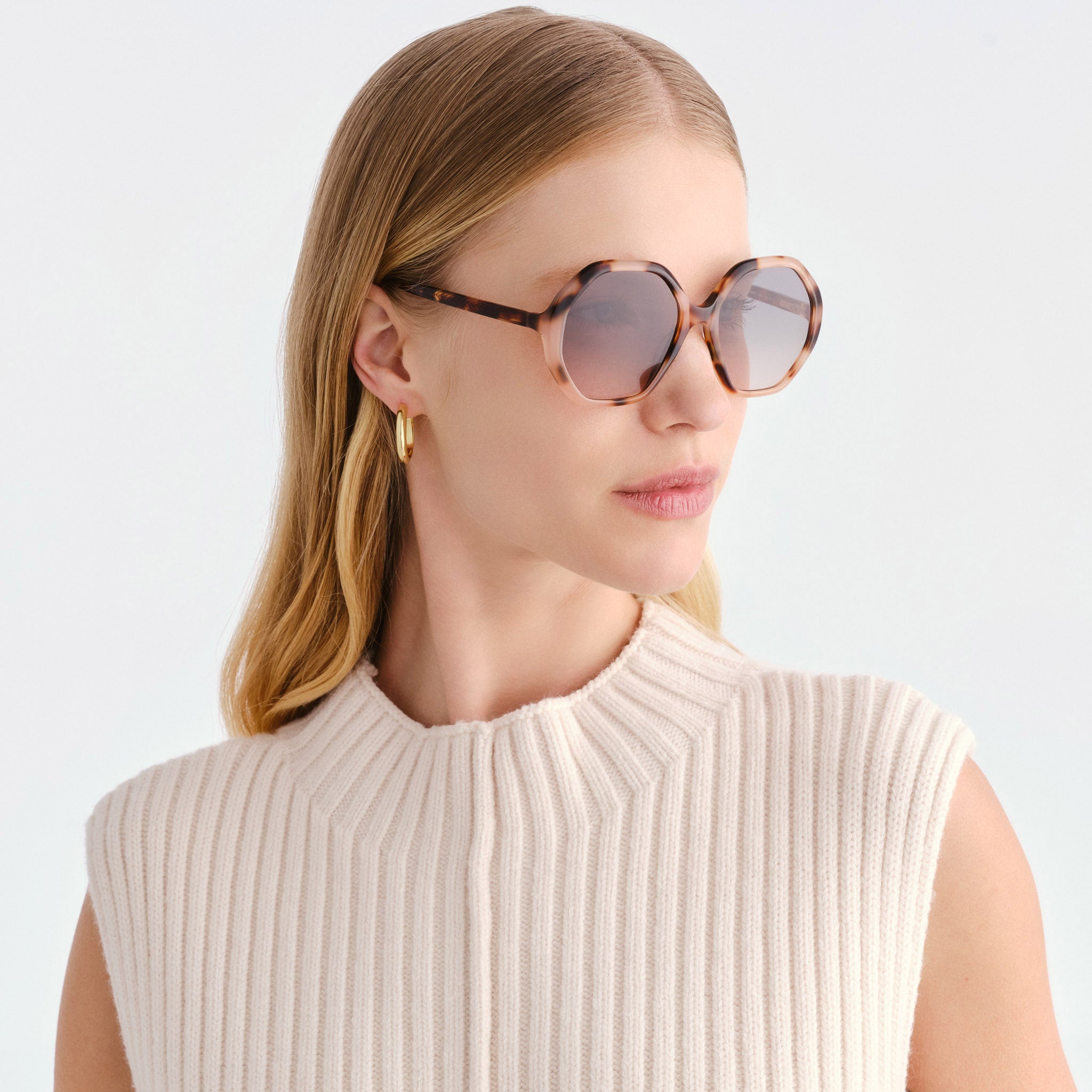 Chloe Cc0004s Havana Female Rectangle Sunglasses | Eyewear Index
