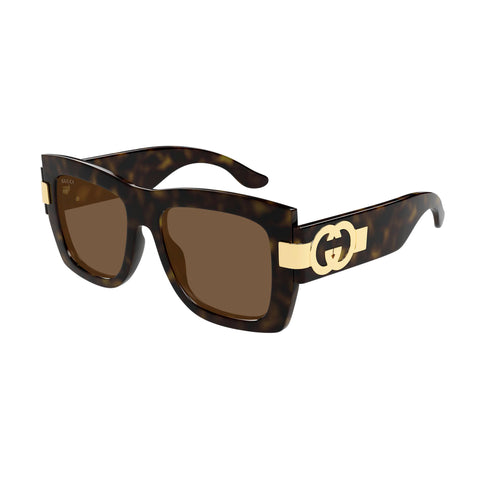 Gucci Gg1688s Havana Female Rectangle Sunglasses | Eyewear Index