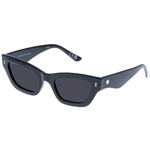 Solarized Slim Cat-Eye Black Female Cat-Eye Sunglasses | Eyewear Index