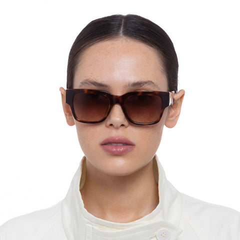 Oroton Peggy Signature Tort Maple Tort Female D-Frame Sunglasses | Eyewear Index