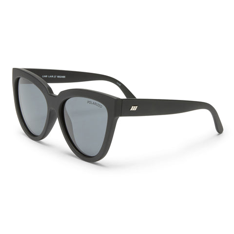 Le Specs Liar Lair Black Rubber Female Cat-Eye Sunglasses | Eyewear Index