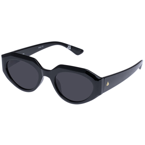 Aire Aphelion Black Female Oval Sunglasses | Eyewear Index