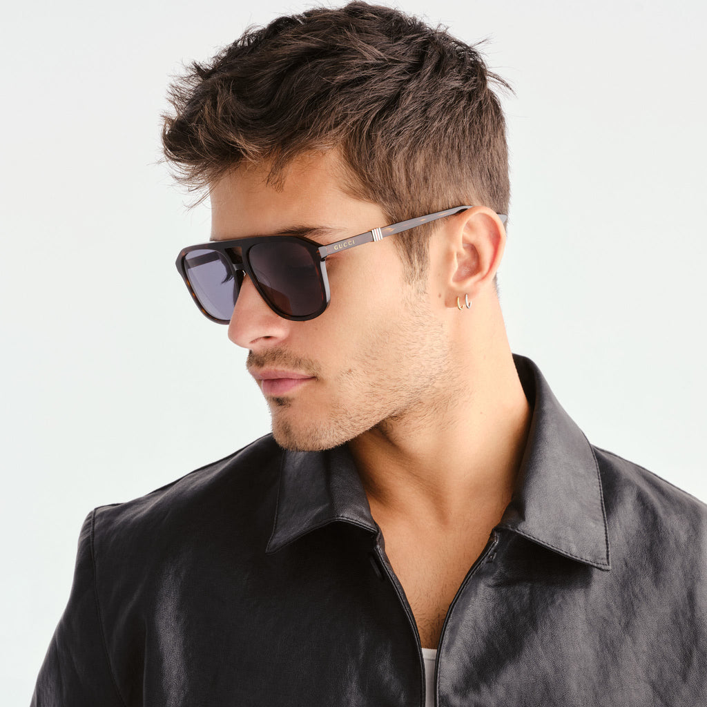 Gucci Gg1494s Havana Male Rectangle Sunglasses | Eyewear Index