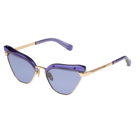 Karen Walker Fantasia Powder Blue Female Cat-Eye Sunglasses | Eyewear Index