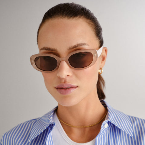 Cancer Council Spencer Oatmeal Female Oval Sunglasses | Eyewear Index