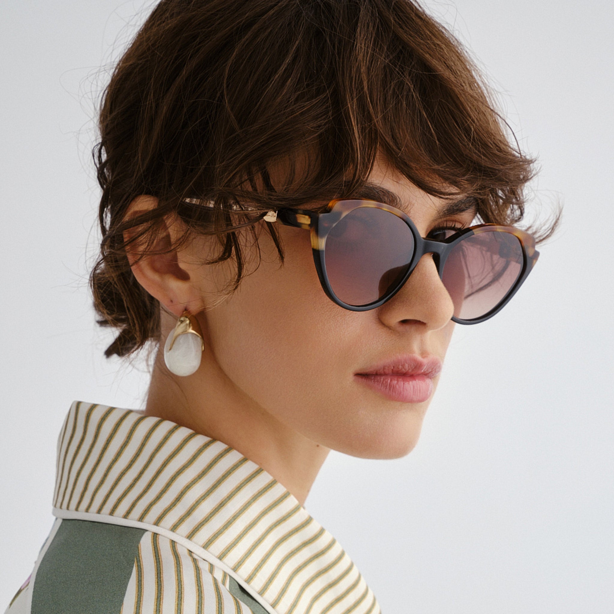 Camilla Act One Black Tort Female Cat-Eye Sunglasses | Eyewear Index