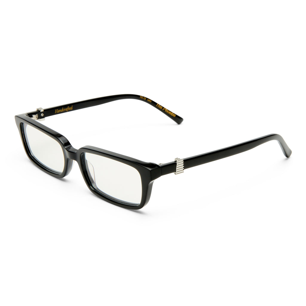 Luv Lou The Phoebe Luxe Black Female Rectangle Blue Light | Eyewear Index
