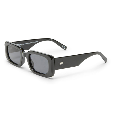 Le Specs Rippled Rebel Black Uni-Sex Rectangle Sunglasses | Eyewear Index