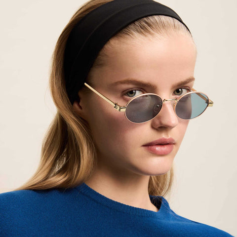 Le Specs Poseidon Deux Gold Uni-Sex Oval Sunglasses | Eyewear Index