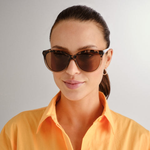 Cancer Council Calwell Caramel Tort Grad Female Round Sunglasses | Eyewear Index