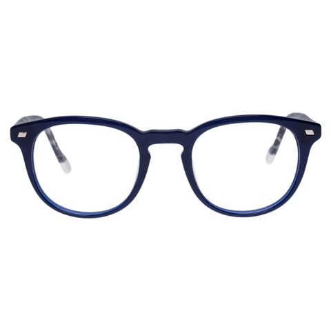 Le Specs La Play 48 Navy Charcoal Granite Female Round Optical Frames | Eyewear Index