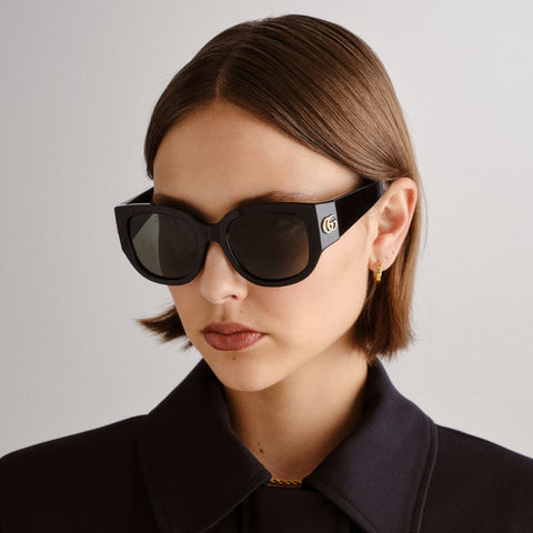 Gucci Gg1599sa Black Female Round Sunglasses | Eyewear Index