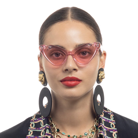 Camilla Flutterby Pink Lemonade Female Cat-Eye Sunglasses | Eyewear Index