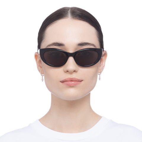 Saint Laurent Slm115 Black Female Cat-Eye Sunglasses | Eyewear Index