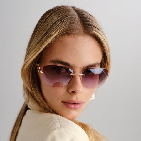 Fiorelli Kelly V2 Rose Gold Female Rectangle Sunglasses | Eyewear Index