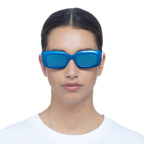 Aire Orbit Pearl Cobalt Uni-Sex Rectangle Sunglasses | Eyewear Index