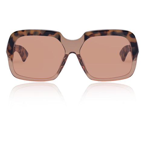 Karen Walker Asscher Wheat Tort Female Square Sunglasses | Eyewear Index