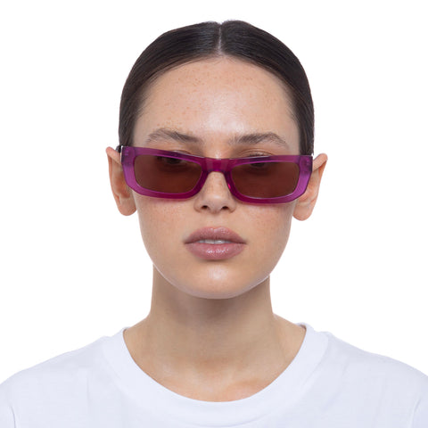 Le Specs Bio-Bot Magenta Uni-Sex D-Frame Sunglasses | Eyewear Index