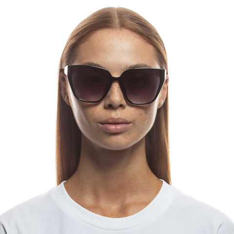 Le Specs Fash-Hun Alt Fit Shiny Black Female Cat-Eye Sunglasses | Eyewear Index