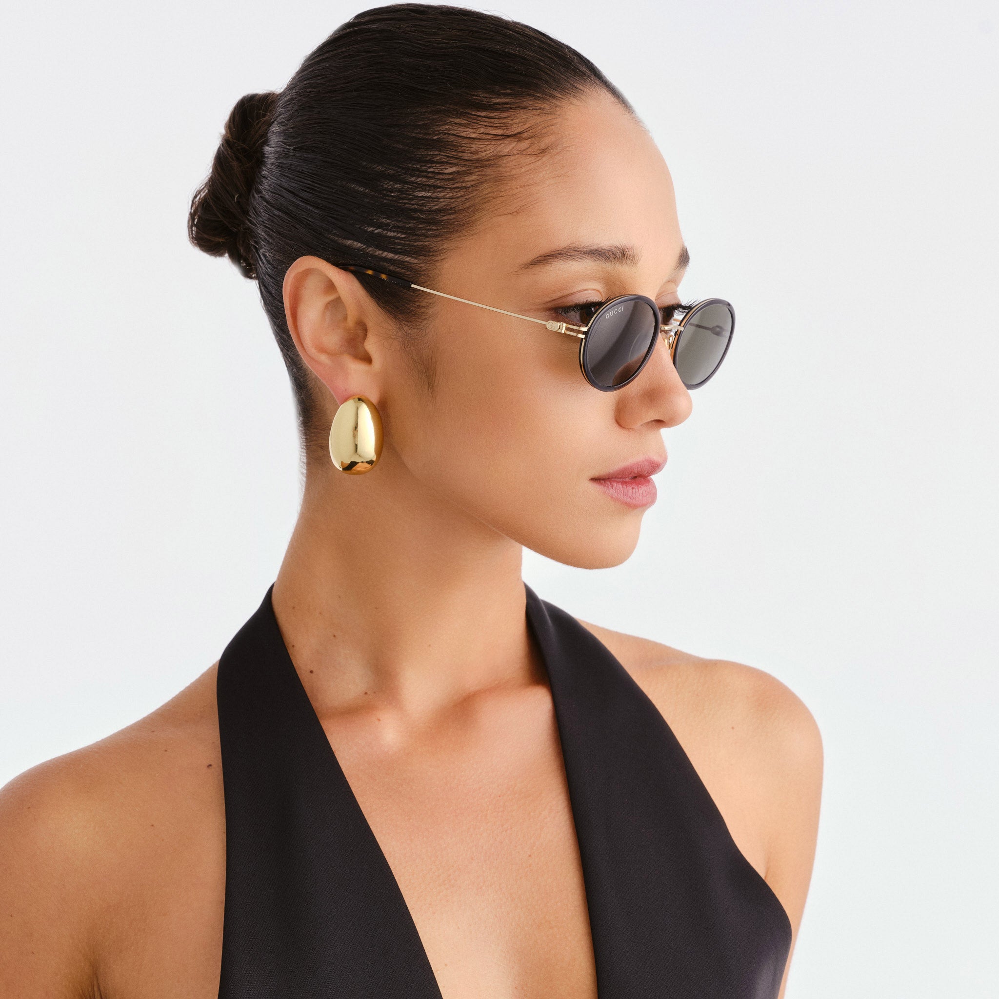 Gucci Gg1980s Grey Female Oval Sunglasses | Eyewear Index
