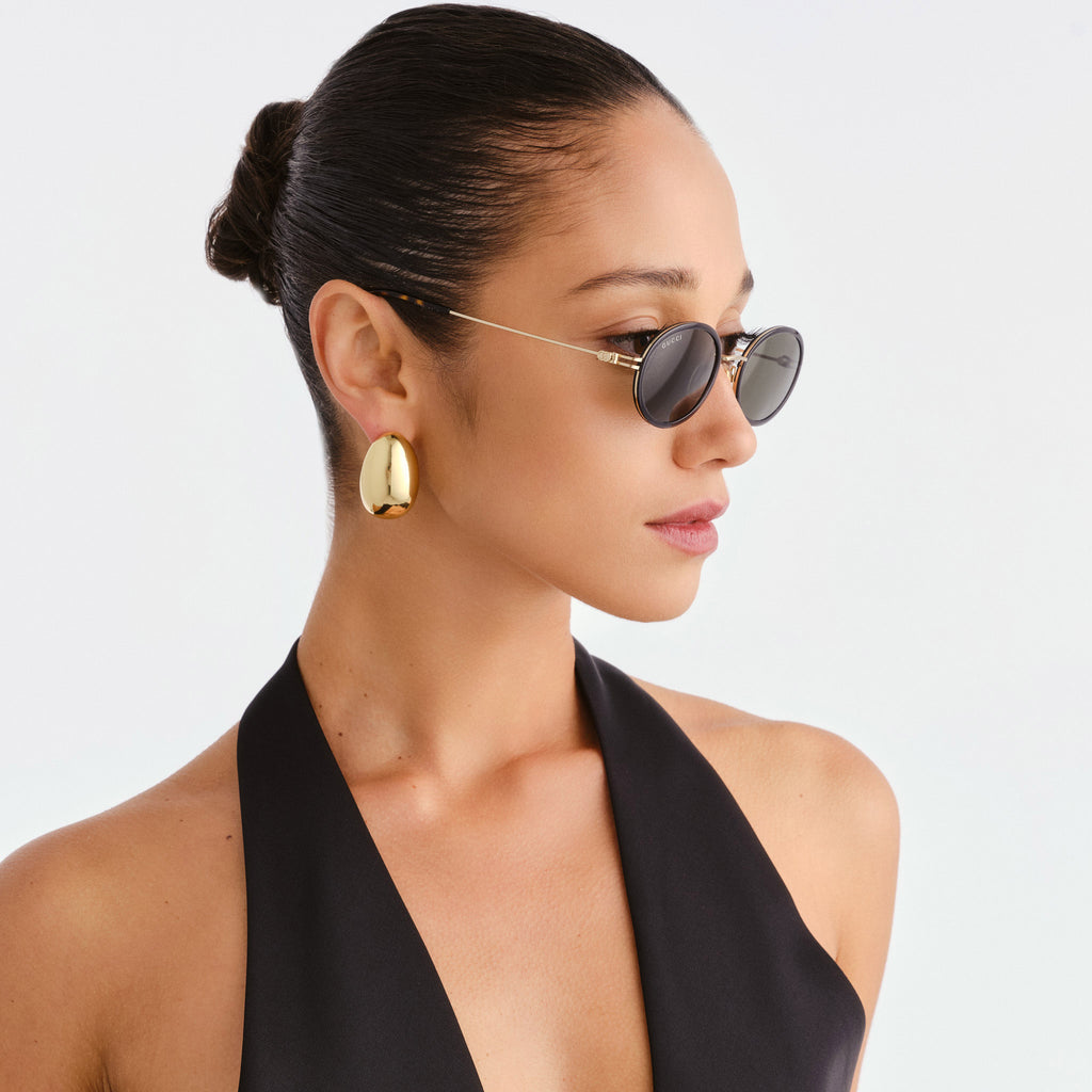 Gucci Gg1980s Grey Female Oval Sunglasses | Eyewear Index