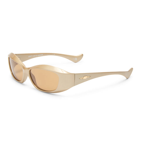 Le Specs Swift Lust Pearl Nougat Uni-Sex Rectangle Sunglasses | Eyewear Index