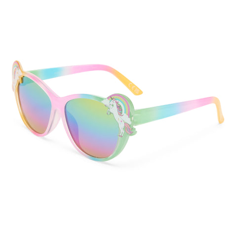 Solarized Kids Unicorn Rainbow Female Cat-Eye Sunglasses | Eyewear Index