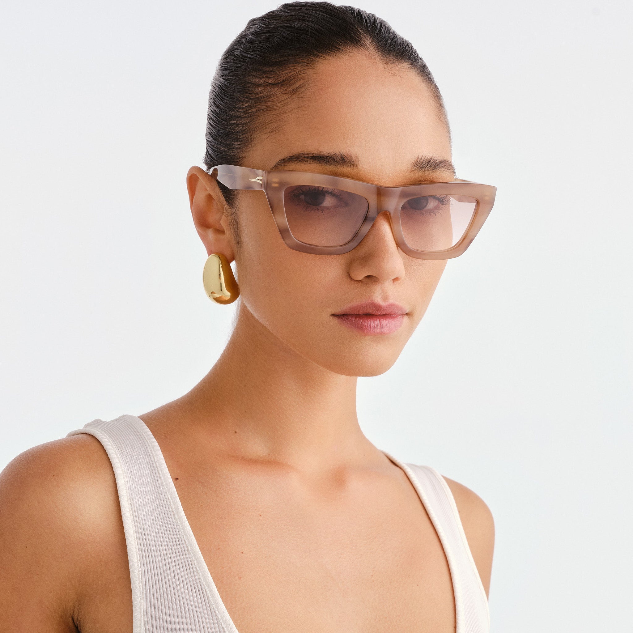 Luv Lou The Hudson Smokey Haze Female Cat-Eye Sunglasses | Eyewear Index